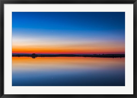 Framed circumpolar star Capella Crawling Lake reservoir, Alberta, Canada Print