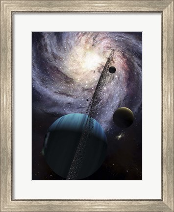 Framed Indra, a fast spinning gas giant generating tremendous tidal forces Print