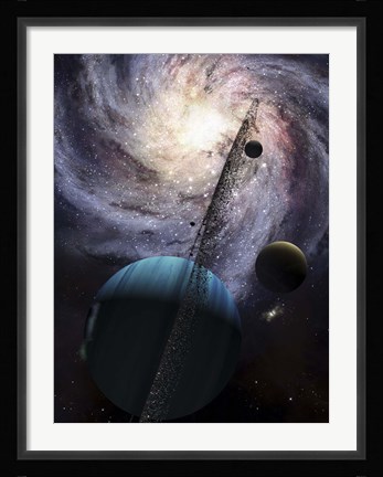 Framed Indra, a fast spinning gas giant generating tremendous tidal forces Print