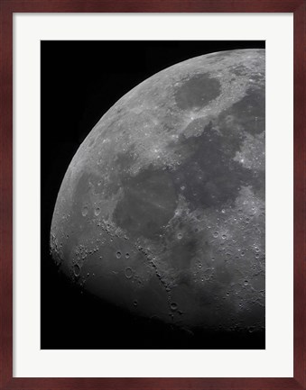 Framed limb and terminator of the waxing gibbous moon Print