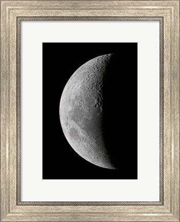 Framed waxing crescent moon in high resolution Print