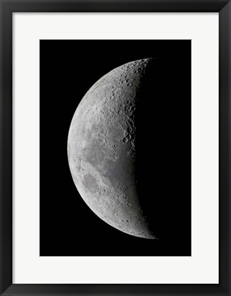 Framed waxing crescent moon in high resolution Print