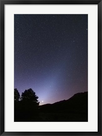Framed Venus setting and a bright cone of zodiacal light visible after sunset Print