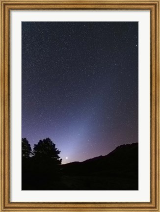 Framed Venus setting and a bright cone of zodiacal light visible after sunset Print