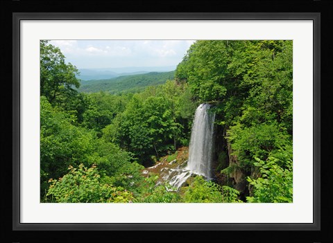 Framed Waterfall and Allegheny Mountains Print
