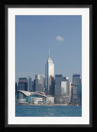 Framed City skyline view from Victoria Harbor, Hong Kong, China Print