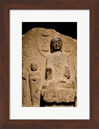 Framed Buddha statue c. 550-577 AD, Shanghai, China Print