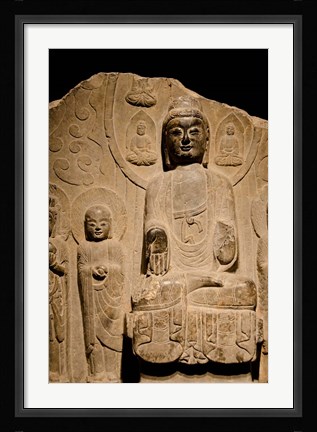 Framed Buddha statue c. 550-577 AD, Shanghai, China Print