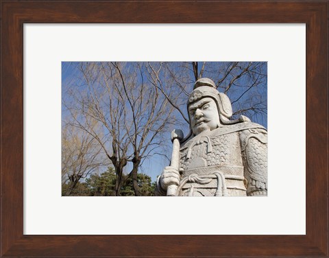 Framed Carved warrior statues, Changling Sacred Was, Beijing, China Print