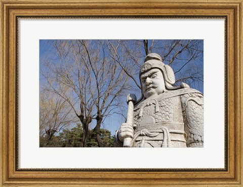 Framed Carved warrior statues, Changling Sacred Was, Beijing, China Print