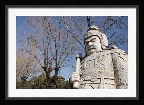 Framed Carved warrior statues, Changling Sacred Was, Beijing, China Print