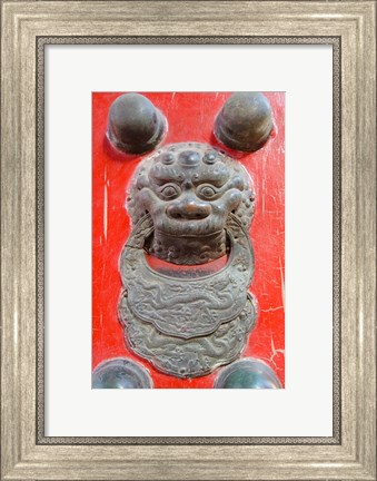 Framed Door knocker, Hall of Consolation, Forbidden City, Beijing, China Print