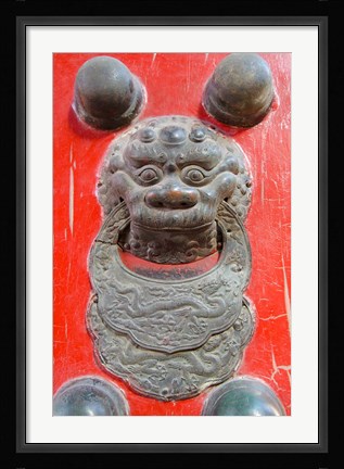 Framed Door knocker, Hall of Consolation, Forbidden City, Beijing, China Print