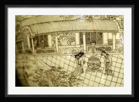 Framed Hand Painted Antique Chinese Pottery, China Print