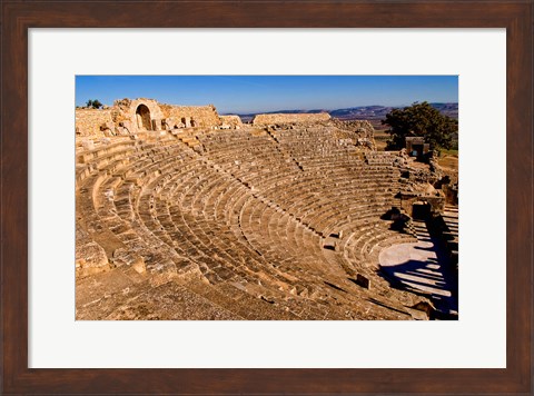 Framed Historical 2nd Century Roman Theater ruins in Dougga, Tunisia, Northern Africa Print