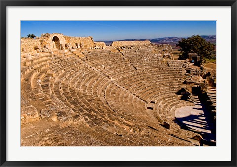 Framed Historical 2nd Century Roman Theater ruins in Dougga, Tunisia, Northern Africa Print