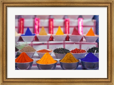 Framed Colorful Spices in the Market, Egypt Print