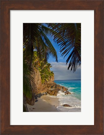 Framed Anse Beach on Fregate Island, Seychelles, Africa Print