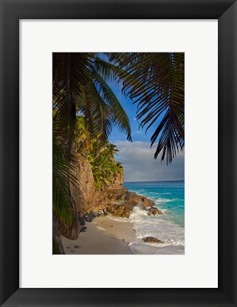 Framed Anse Beach on Fregate Island, Seychelles, Africa Print