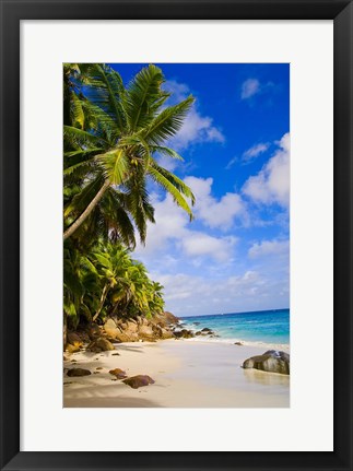 Framed Anse Victorin Beach, Fregate Island, Seychelles Print