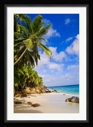 Framed Anse Victorin Beach, Fregate Island, Seychelles Print