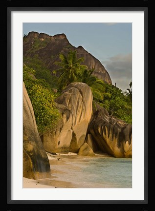 Framed Anse-Source D'Argent Beach, Seychelles, Africa Print
