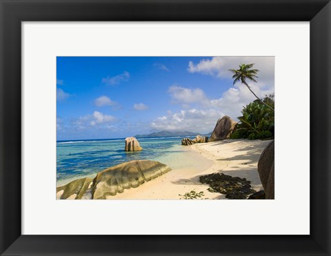 Framed Rock formations, La Digue Island, Seychelles Print