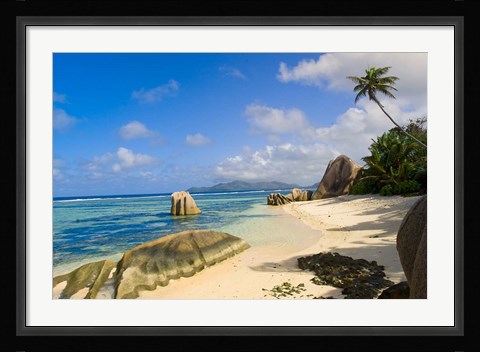 Framed Rock formations, La Digue Island, Seychelles Print