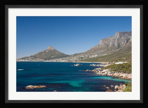 Framed Camps Bay and Clifton area, view of the backside of Lion's Head, Cape Town, South Africa Print