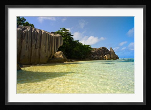 Framed Cliffs of Anse-Source D'Argent, Seychelles, Africa Print