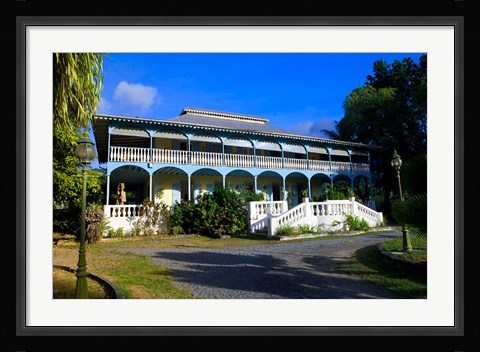 Framed Creole Architecture on Mahe Island, Seychelles Print
