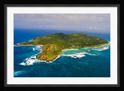 Framed Fregate Island in the Indian Ocean, Seychelles Print