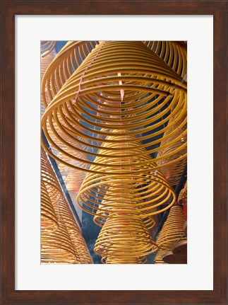 Framed Hanging coils of burning incense, Man Mo Temple, Tai Po, New Territories, Hong Kong, China Print
