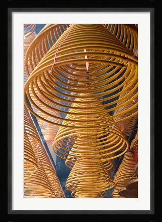 Framed Hanging coils of burning incense, Man Mo Temple, Tai Po, New Territories, Hong Kong, China Print