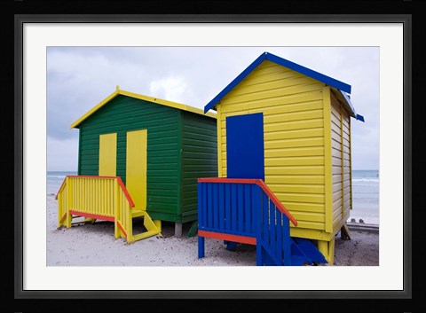 Framed Cottages near the water, Cape Town, South Africa Print