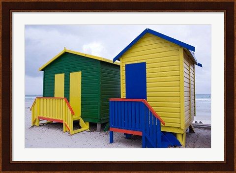 Framed Cottages near the water, Cape Town, South Africa Print