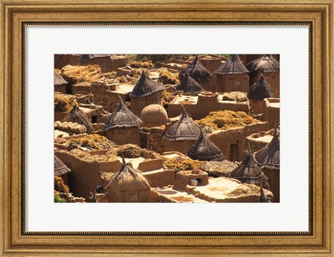 Framed Flat And Conical Roofs, Village of Songo, Dogon Country, Mali, West Africa Print