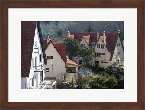 Framed Alpine Buildings, Alpine Resort, Ifrane, Middle Atlas, Morocco Print