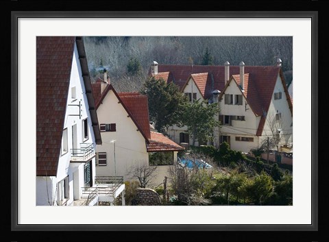 Framed Alpine Buildings, Alpine Resort, Ifrane, Middle Atlas, Morocco Print