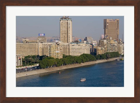 Framed Corniche El Nil, Nile River, Cairo, Egypt Print
