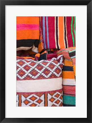 Framed Details of the Carpet Souk, The Souqs of Marrakech, Marrakech, Morocco Print