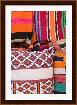 Framed Details of the Carpet Souk, The Souqs of Marrakech, Marrakech, Morocco Print