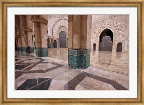 Framed Al-Hassan II mosque, Casablanca, Morocco Print