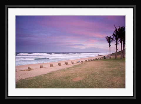 Framed Beaches at Ansteys Beach, Durban, South Africa Print