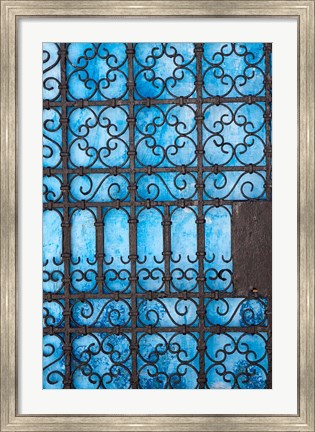Framed Door detail, Rabat medina, Morocco Print
