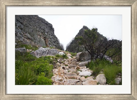 Framed Hiking Up Table Mountain, Cape Town, Cape Peninsula, South Africa Print