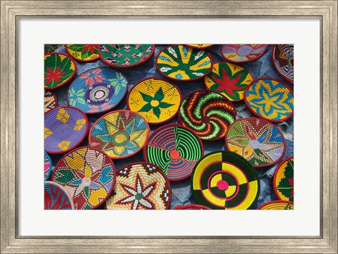 Framed Ethiopia: Tigray, Axum, woven baskets, market Print