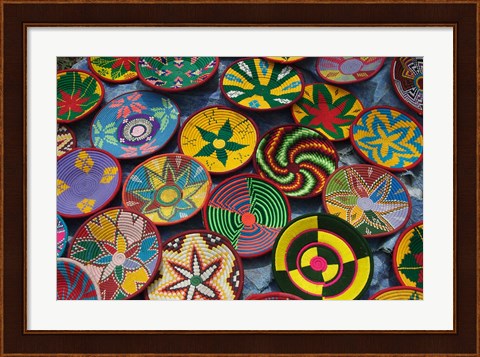 Framed Ethiopia: Tigray, Axum, woven baskets, market Print