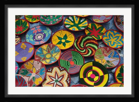Framed Ethiopia: Tigray, Axum, woven baskets, market Print