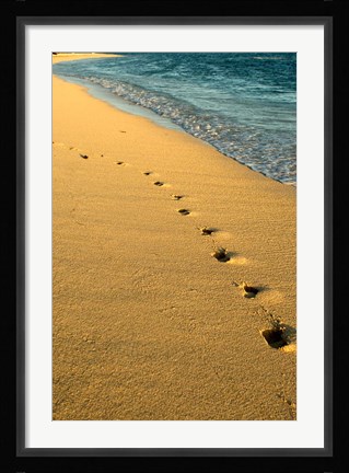 Framed Footprints in the Sand, Mauritius, Africa Print